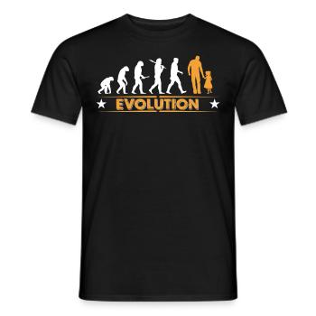 Vater und Tochter - Evolution - orange/weiss - Männer T-Shirt - Schwarz - Vorne - AI Model Male 178 light (178cm)