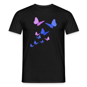 Schmetterlinge Schmetterling Geschenk lila blau - Männer T-Shirt - Schwarz - Vorne - AI Model Male 178 light (178cm)