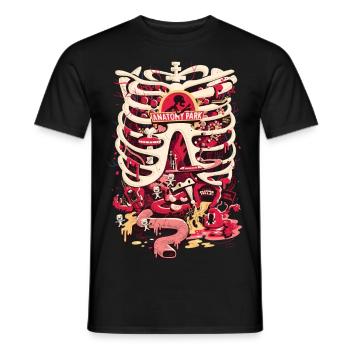 Rick And Morty Anatomy Park Skeleton - Men's T-Shirt - black - Front - AI Model Male 178 light (178cm)