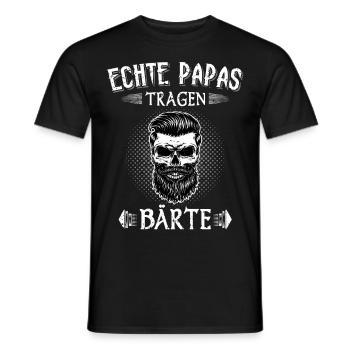Papa Bart Bärte Totenkopf Geschenk Vatertag - Männer T-Shirt - Schwarz - Vorne - AI Model Male 178 light (178cm)