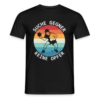Tischtennis Suche Gegner Keine Opfer - Männer T-Shirt - Schwarz - Vorne - AI Model Male 178 light (178cm)