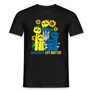 Ukrainian Life Matter - Men's T-Shirt - black - Front - AI Model Male 178 light (178cm)