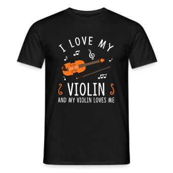 J’aime mon violon et mon violon m’aime - T-shirt homme - noir - Devant - AI Model Male 178 light (178cm)
