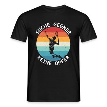 Tennis Recherche Adversaires Pas de victimes Joueurs de tennis - T-shirt homme - noir - Devant - AI Model Male 178 light (178cm)