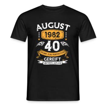 August 1982 40 Jahre Zur Perfektion Gereift - Männer T-Shirt - Schwarz - Vorne - AI Model Male 178 light (178cm)