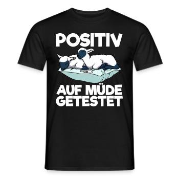 Schaf Positiv Auf Müde Getestet Schlafshirt - Männer T-Shirt - Schwarz - Vorne - AI Model Male 178 light (178cm)