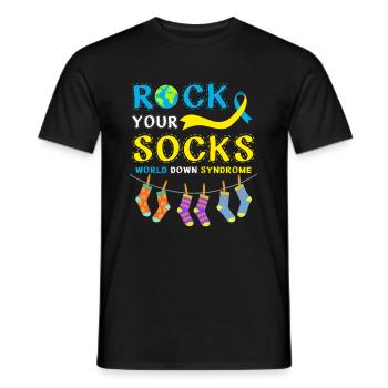 Rock Your Socks World Down Syndrome - T-shirt homme - noir - Devant - AI Model Male 178 light (178cm)