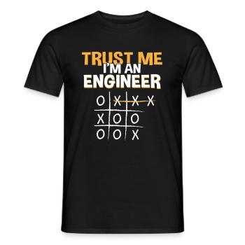 Faites-moi ingénieur Drôle Tic Tac Toe Engineering - T-shirt homme - noir - Devant - AI Model Male 178 light (178cm)