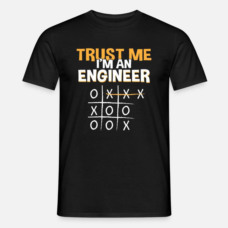 Trust Me Engineer Funny Tic Tac Toe Engineering - Männer T-Shirt - Schwarz