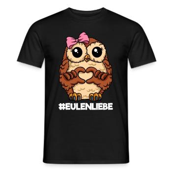 Eulenliebe Eule Liebe Eulenmama Herz - Männer T-Shirt - Schwarz - Vorne - AI Model Male 178 light (178cm)