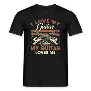 I Love My Guitar And My Guitar Loves Me - Men's T-Shirt - black - Front - AI Model Male 178 light (178cm)