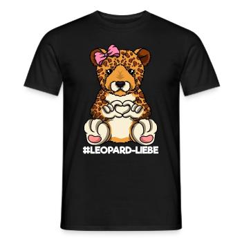 Leopardenliebe Leopardenmama Leopard Mama Herz - Männer T-Shirt - Schwarz - Vorne - AI Model Male 178 light (178cm)