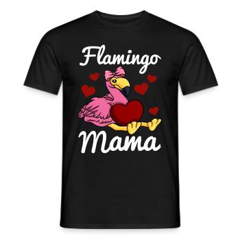 Flamingo Mama Heart Flamingo Love Flamingo Mama - T-shirt homme - noir - Devant - AI Model Male 178 light (178cm)