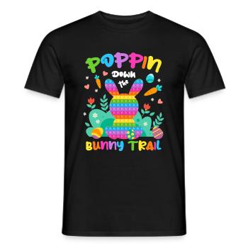 Poppin Down The Rabbit Trail Rabbit Pop It Egg - T-shirt homme - noir - Devant - AI Model Male 178 light (178cm)