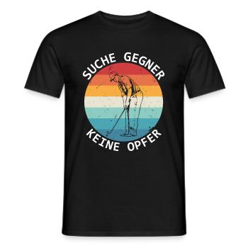 Lustiges Golfspieler Suche Gegner Keine Opfer Golf - Männer T-Shirt - Schwarz - Vorne - AI Model Male 178 light (178cm)