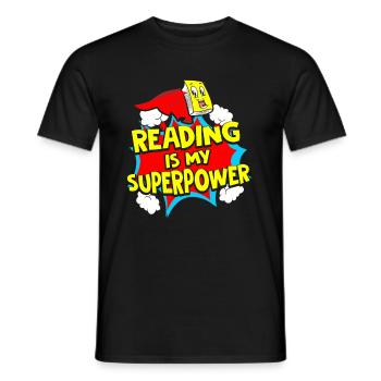 Reading Is My Superpower - Männer T-Shirt - Schwarz - Vorne - AI Model Male 178 light (178cm)
