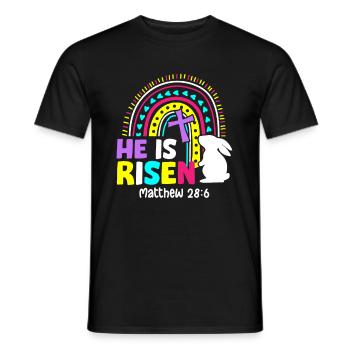 Il est ressuscité Matthieu 28:6 Jésus-Christ Résurrection - T-shirt homme - noir - Devant - AI Model Male 178 light (178cm)