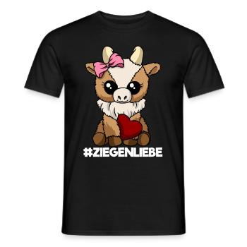 Goat Love Goat Mom Goat Mama Heart - Men's T-Shirt - black - Front - AI Model Male 178 light (178cm)