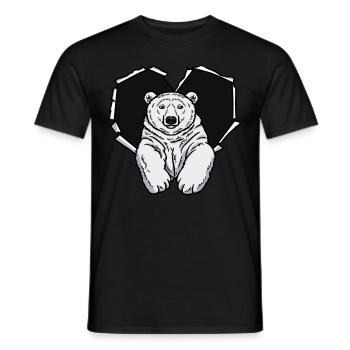 Crack Ours polaire Trou déchiré Ours polaire - T-shirt homme - noir - Devant - AI Model Male 178 light (178cm)