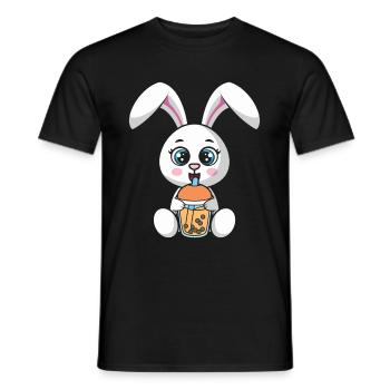 Bubble Milk Tea Rabbit drinks Boba Milk Tea - Men's T-Shirt - black - Front - AI Model Male 178 light (178cm)