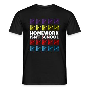 Homework Is Not Cool Student Schoolchild School - Men's T-Shirt - black - Front - AI Model Male 178 light (178cm)