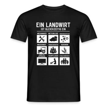 Landwirt Mechaniker Meterologe Maschinist - Männer T-Shirt - Schwarz - Vorne - AI Model Male 178 light (178cm)