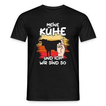 Meine Kühe Und Ich Wir Sind So Landwirt Kuh Rind - Männer T-Shirt - Schwarz - Vorne - AI Model Male 178 light (178cm)