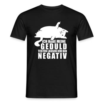 Ich habe meine Geduld testen lassen bin negativ - Männer T-Shirt - Schwarz - Vorne - AI Model Male 178 light (178cm)