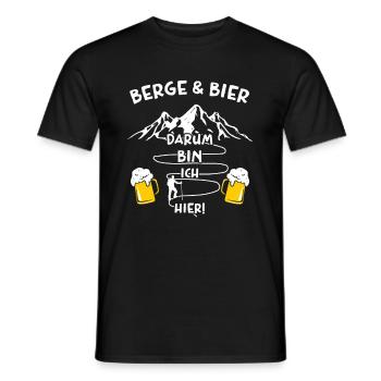 Berge und Bier Darum Bin Ich Hier - Männer T-Shirt - Schwarz - Vorne - AI Model Male 178 light (178cm)