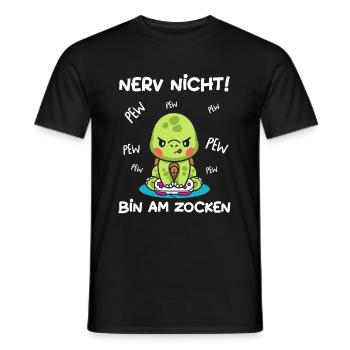Bin am Zocken Gaming Schildkröte - Männer T-Shirt - Schwarz - Vorne - AI Model Male 178 light (178cm)