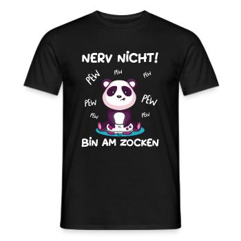 Bin am Zocken Gaming Panda - Männer T-Shirt - Schwarz - Vorne - AI Model Male 178 light (178cm)