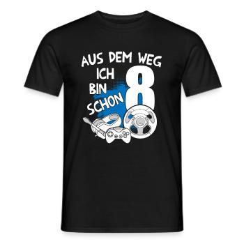 Gaming Geburtstag Ich bin 8 Jahre Kindergeburtstag - Männer T-Shirt - Schwarz - Vorne - AI Model Male 178 light (178cm)