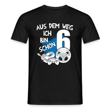 Gaming Geburtstag Ich bin 6 Jahre Kindergeburtstag - Männer T-Shirt - Schwarz - Vorne - AI Model Male 178 light (178cm)