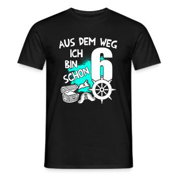 Piraten Geburtstag Ich bin 6 Jahre alt - Männer T-Shirt - Schwarz - Vorne - AI Model Male 178 light (178cm)