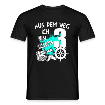 Piraten Geburtstag Ich bin 3 Jahre alt - Männer T-Shirt - Schwarz - Vorne - AI Model Male 178 light (178cm)