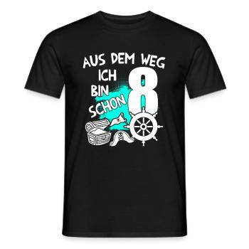 Piraten Geburtstag Ich bin 8 Jahre alt - Männer T-Shirt - Schwarz - Vorne - AI Model Male 178 light (178cm)