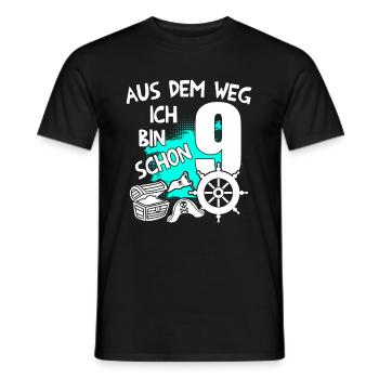 Piraten Geburtstag Ich bin 9 Jahre alt - Männer T-Shirt - Schwarz - Vorne - AI Model Male 178 light (178cm)
