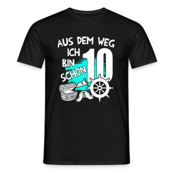 Piraten Geburtstag Ich bin 10 Jahre alt - Männer T-Shirt - Schwarz - Vorne - AI Model Male 178 light (178cm)