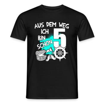Piraten Geburtstag Ich bin 5 Jahre alt - Männer T-Shirt - Schwarz - Vorne - AI Model Male 178 light (178cm)