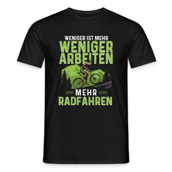 Weniger Arbeiten Mehr Radfahren Radfahrer - Männer T-Shirt - Schwarz - Vorne - AI Model Male 178 light (178cm)