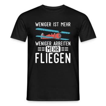Weniger Arbeiten Mehr Modellfliegen Modellflieger - Männer T-Shirt - Schwarz - Vorne - AI Model Male 178 light (178cm)