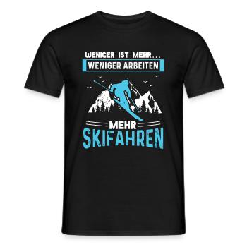 Weniger Arbeiten Mehr Skifahren - Männer T-Shirt - Schwarz - Vorne - AI Model Male 178 light (178cm)