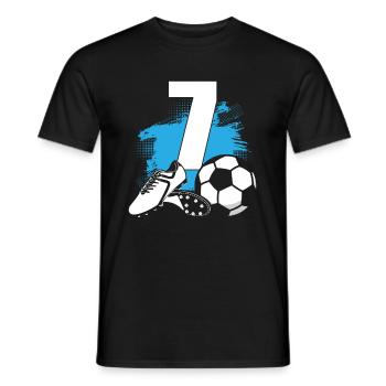 Soccer Ball 7 Years Old Footballer - Men's T-Shirt - black - Front - AI Model Male 178 light (178cm)