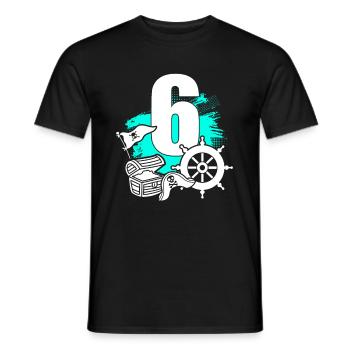 Pirate 6 years old - Men's T-Shirt - black - Front - AI Model Male 178 light (178cm)