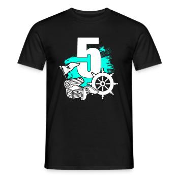Pirate 5 years old - Men's T-Shirt - black - Front - AI Model Male 178 light (178cm)