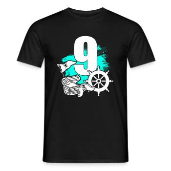 Pirate 9 years old - Men's T-Shirt - black - Front - AI Model Male 178 light (178cm)
