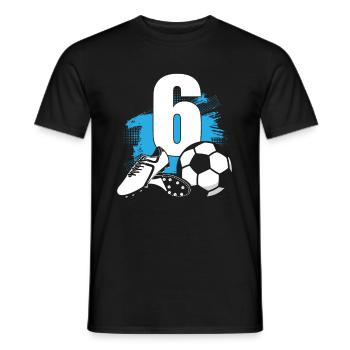 Fußball 6 Jahre alter Fußballer 6.Geburtstag - Männer T-Shirt - Schwarz - Vorne - AI Model Male 178 light (178cm)