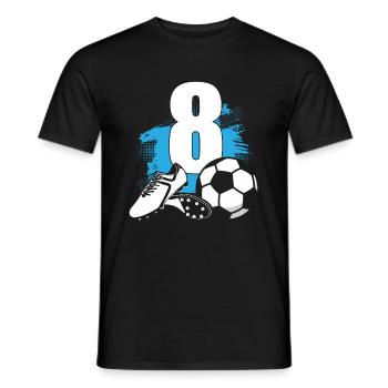 Fußball 8 Jahre alter Fußballer 8. Geburtstag - Männer T-Shirt - Schwarz - Vorne - AI Model Male 178 light (178cm)