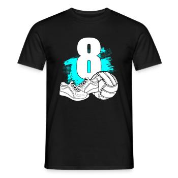 Volleyball 8 years old Volleyball 8th birthday - Men's T-Shirt - black - Front - AI Model Male 178 light (178cm)