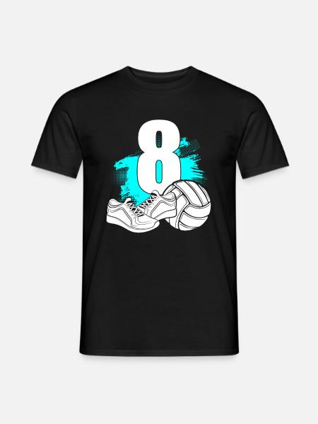 Volleyball 8 Jahre Alter Volleyball 8. Geburtstag - Männer T-Shirt - Schwarz